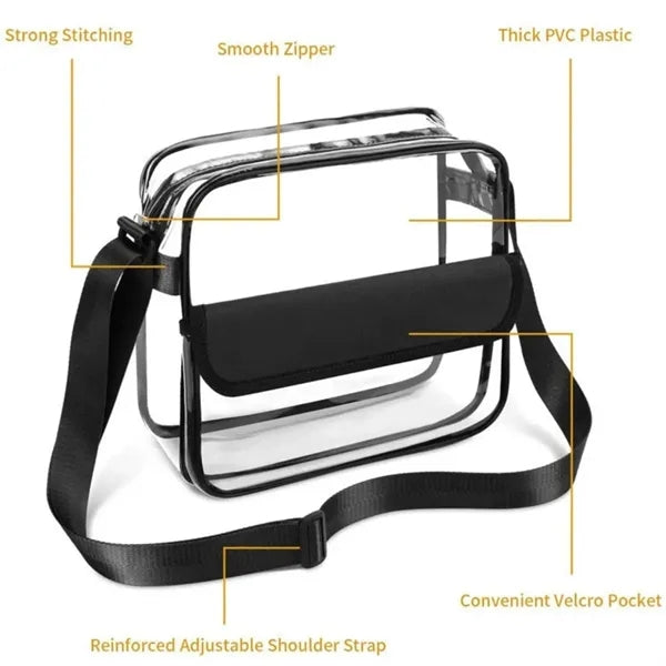 Clear PVC Crossbody Purse Adjustable Shoulder Strap Bag