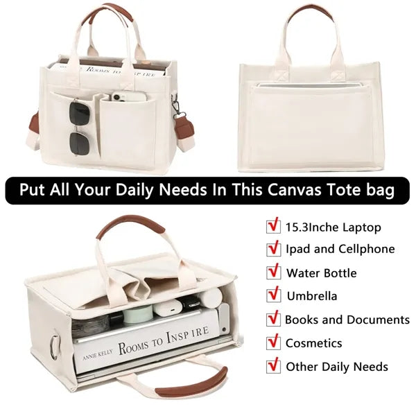 Large Canvas Tote Bag for Wome Laptop