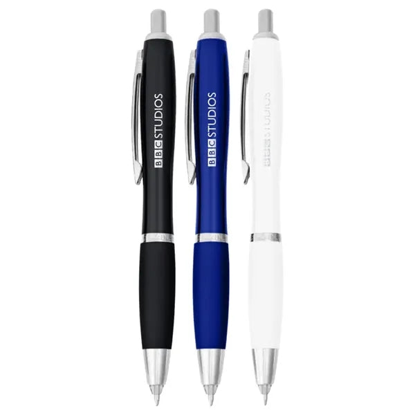 Union Printed - Silver Lighted Tip Click Metal Pen