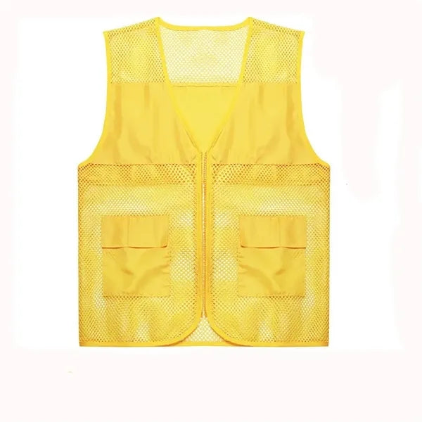 Mesh Utility Zip Vest With Flap Pockets