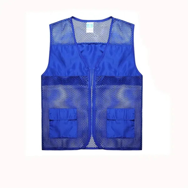 Mesh Utility Zip Vest With Flap Pockets
