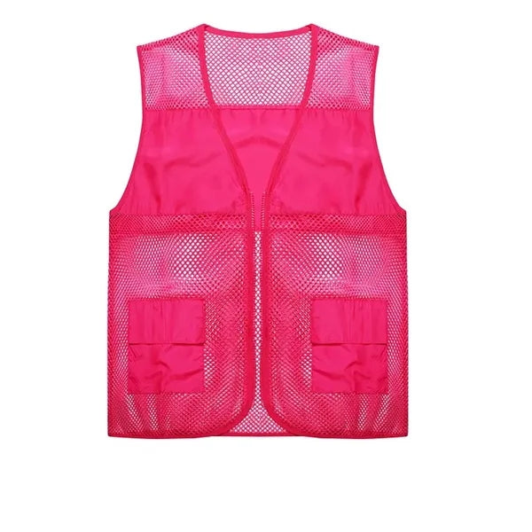 Mesh Utility Zip Vest With Flap Pockets