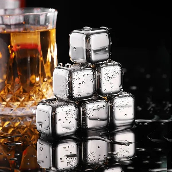 6 Grains 304 Stainless Steel Ice Block Set With Case, Clips