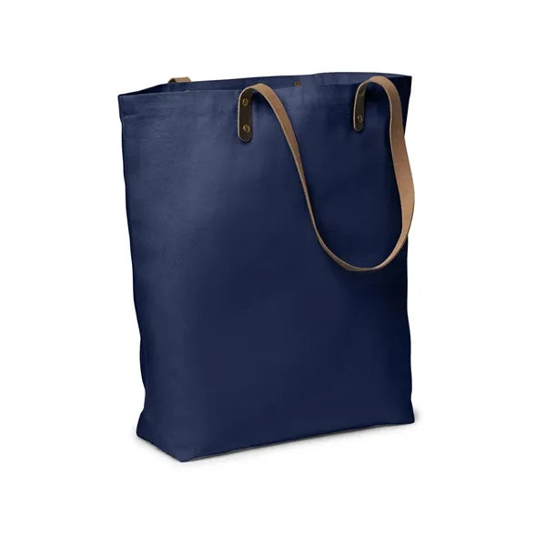 Urban Cotton Tote with Leather Handles