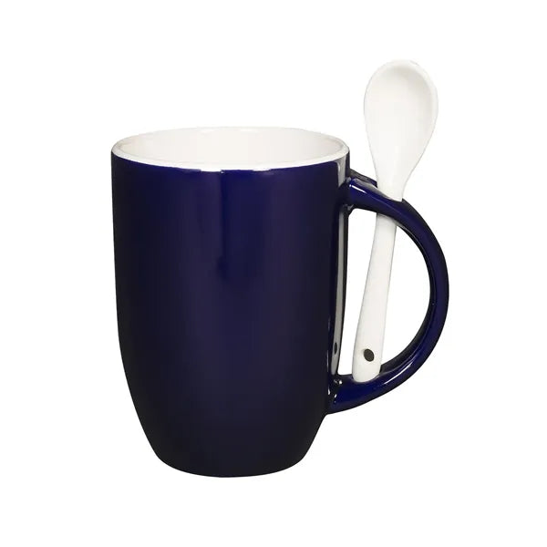 12 oz. Dapper Ceramic Mug with Spoon
