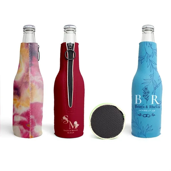 Full Color Zipper Neoprene Bottle Coolie
