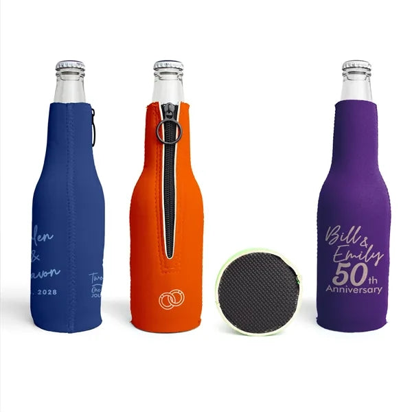 Zipper Neoprene Bottle Coolie