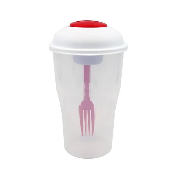 Salad Shaker Container with Fork and Dressing Container