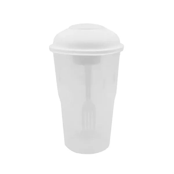 Salad Shaker Container with Fork and Dressing Container