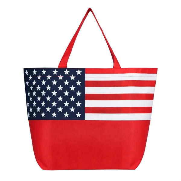 Non-Woven American Flag Tote Bag