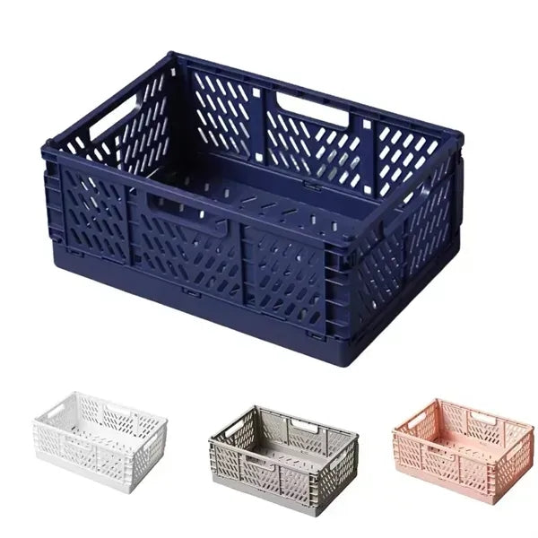 Foldable Plastic Utility Crate with Handles