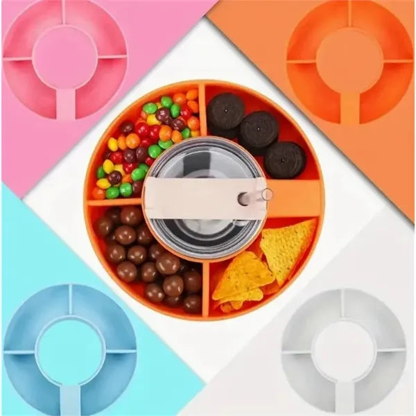 40 OZ.Tumbler Silicone Lid W/Snack Tray