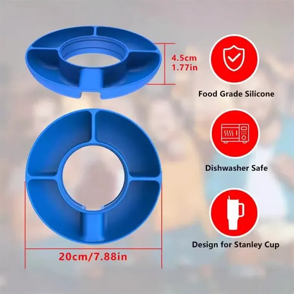 40 OZ.Tumbler Silicone Lid W/Snack Tray