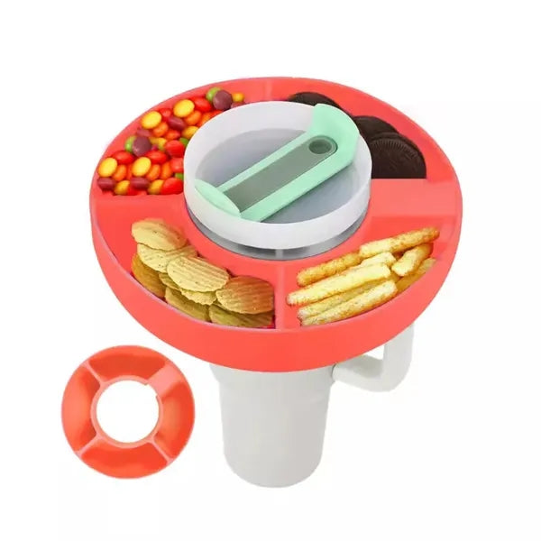40 OZ.Tumbler Silicone Lid W/Snack Tray