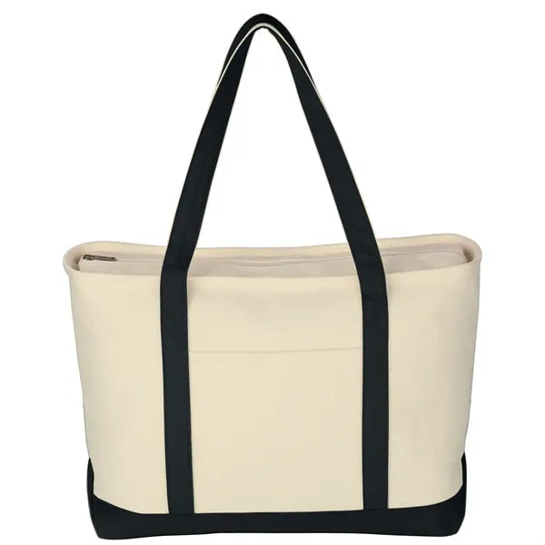 Large Cotton Tote Bag with Zipper