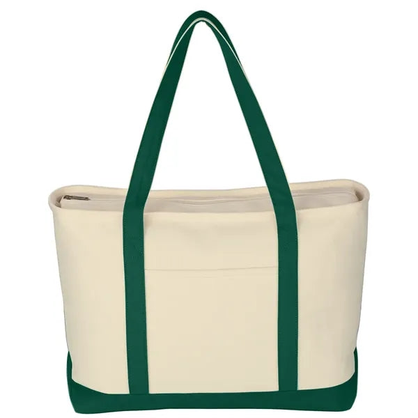 Large Cotton Tote Bag with Zipper