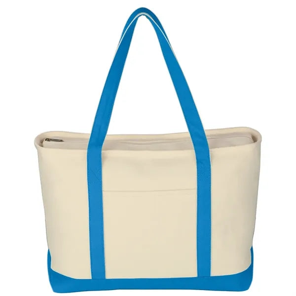 Large Cotton Tote Bag with Zipper
