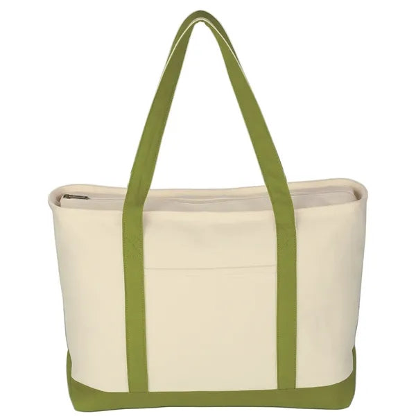 Large Cotton Tote Bag with Zipper