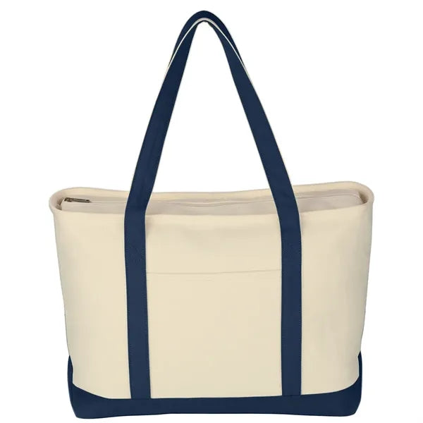 Large Cotton Tote Bag with Zipper