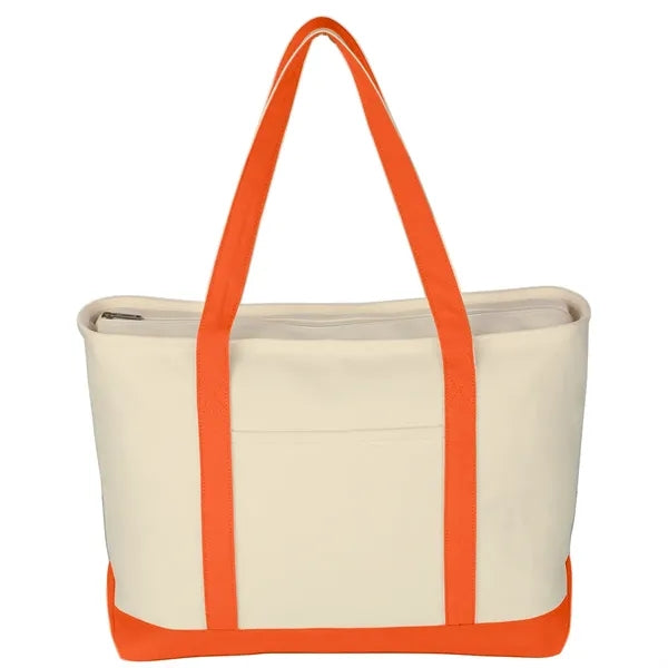 Large Cotton Tote Bag with Zipper