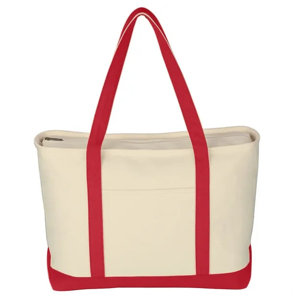 Large Cotton Tote Bag with Zipper