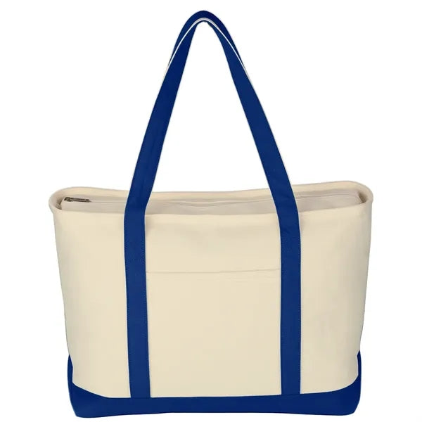 Large Cotton Tote Bag with Zipper