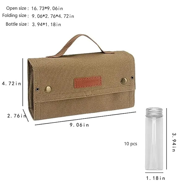 Portable Spice Bag With 10 Spice Jars