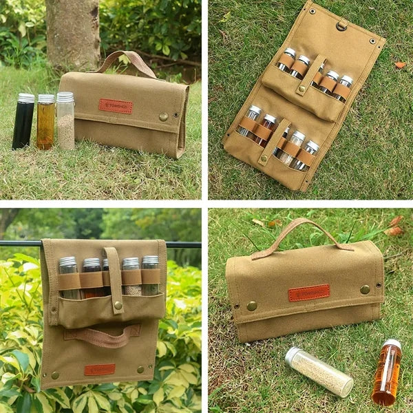 Portable Spice Bag With 10 Spice Jars