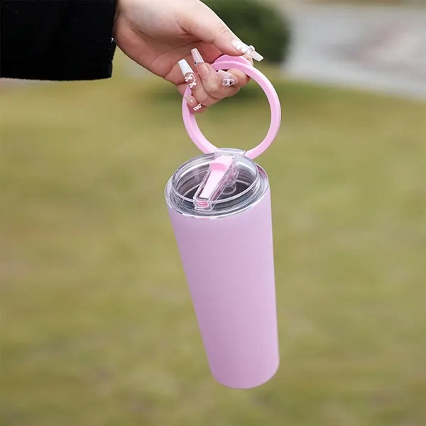 Dual-Drinking Stainless Steel Insulated Cup With Loop Handle