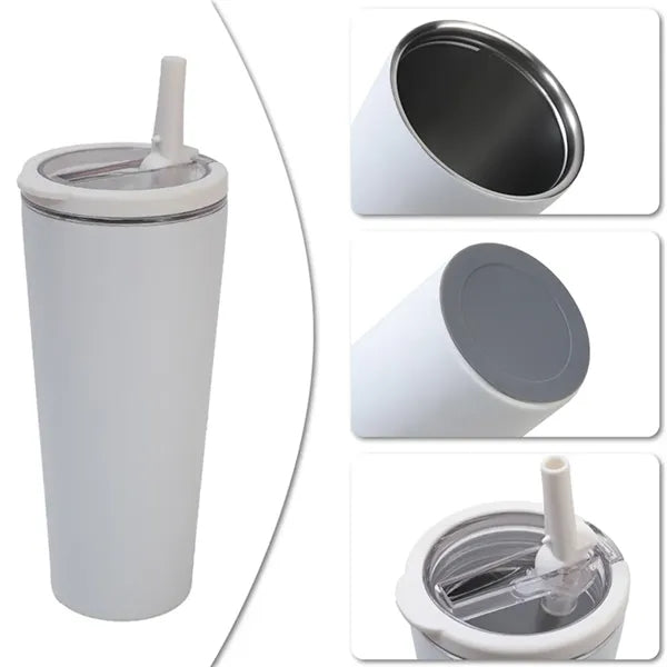 Dual-Drinking Stainless Steel Insulated Cup With Loop Handle