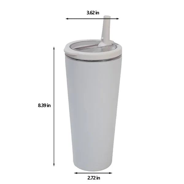 Dual-Drinking Stainless Steel Insulated Cup With Loop Handle