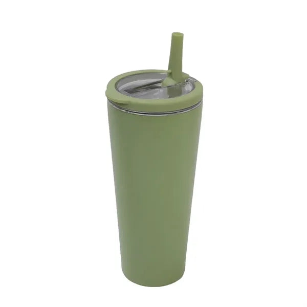 Dual-Drinking Stainless Steel Insulated Cup With Loop Handle