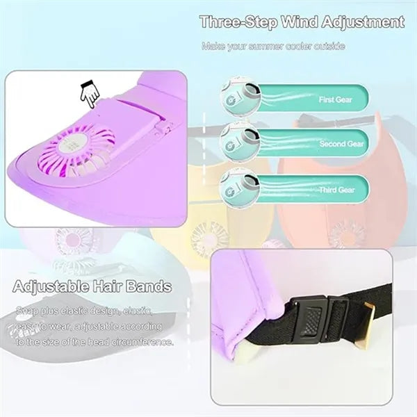 USB Rechargeable Cooling Fan Hat for Summer Outdoor