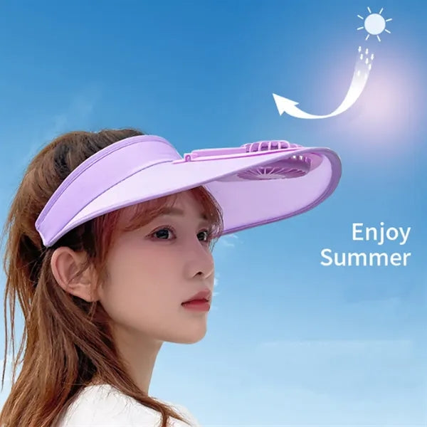 USB Rechargeable Cooling Fan Hat for Summer Outdoor