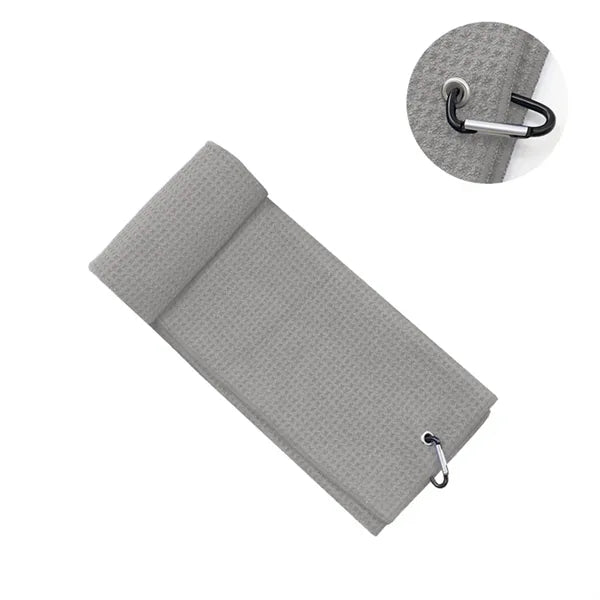 Microfiber Golf Towel- Waffle Pattern, Carabiner Clip