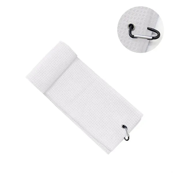 Microfiber Golf Towel- Waffle Pattern, Carabiner Clip