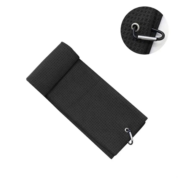 Microfiber Golf Towel- Waffle Pattern, Carabiner Clip