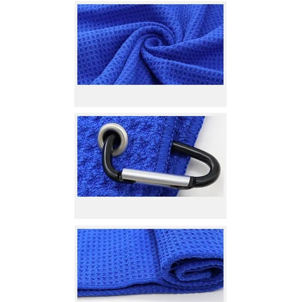 Microfiber Golf Towel- Waffle Pattern, Carabiner Clip