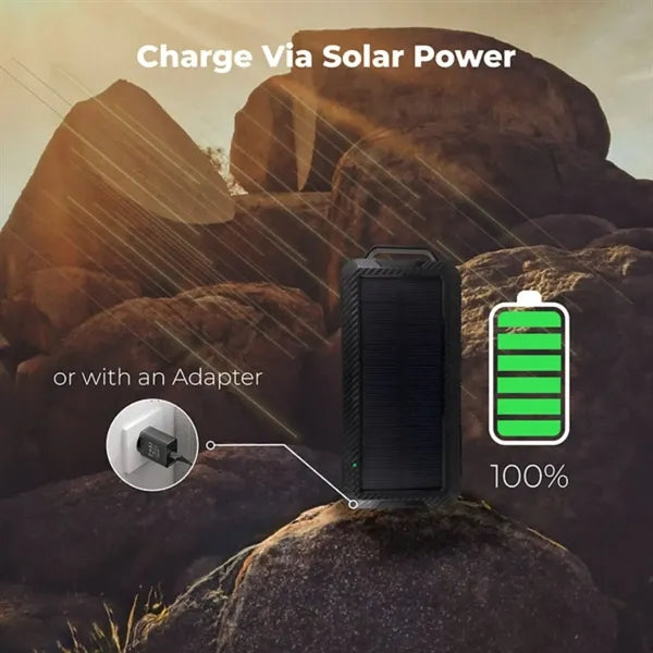 Fluorite 10,000mAh Solar Power Bank w/Wireless Charging