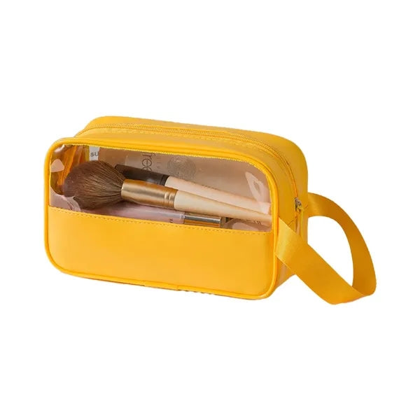PVC Waterproof Travel Cosmetic Bag With Patchwork Design