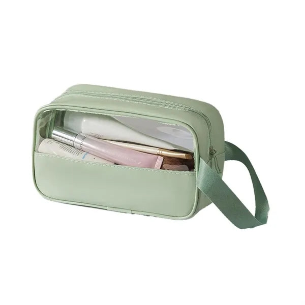 PVC Waterproof Travel Cosmetic Bag With Patchwork Design