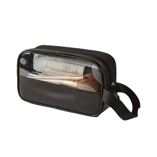 PVC Waterproof Travel Cosmetic Bag With Patchwork Design