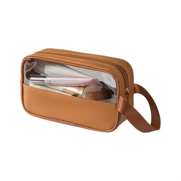 PVC Waterproof Travel Cosmetic Bag With Patchwork Design