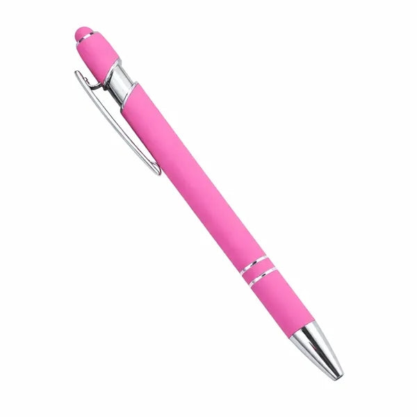 Rubberized Metal Ballpoint pen with Stylus