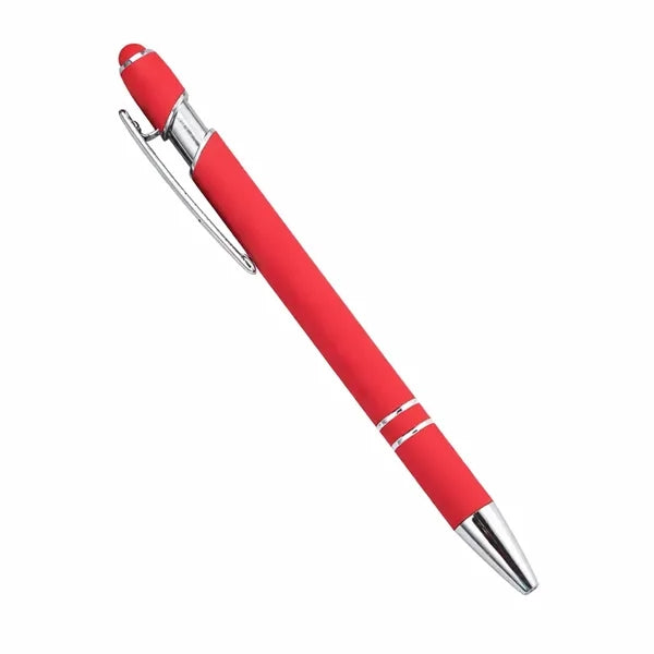 Rubberized Metal Ballpoint pen with Stylus