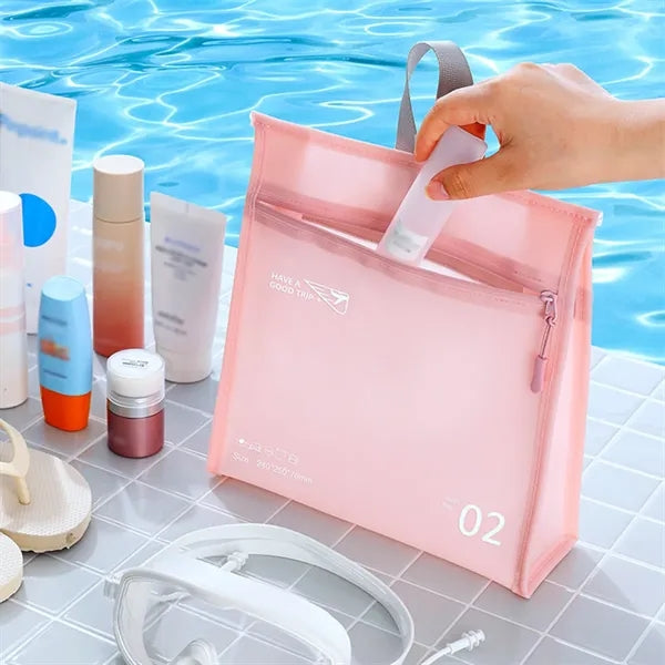 Jelly-Texture Vertical Style Waterproof Travel Makeup Bag
