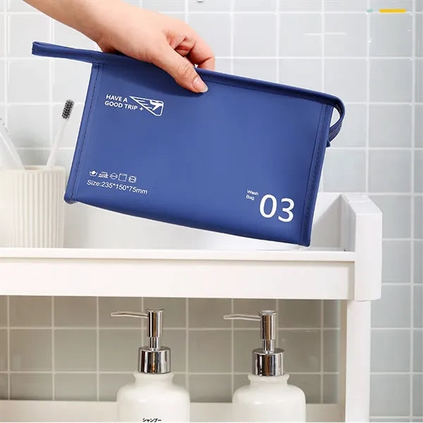 Jelly-Texture Horizontal Style Waterproof Travel Makeup Bag