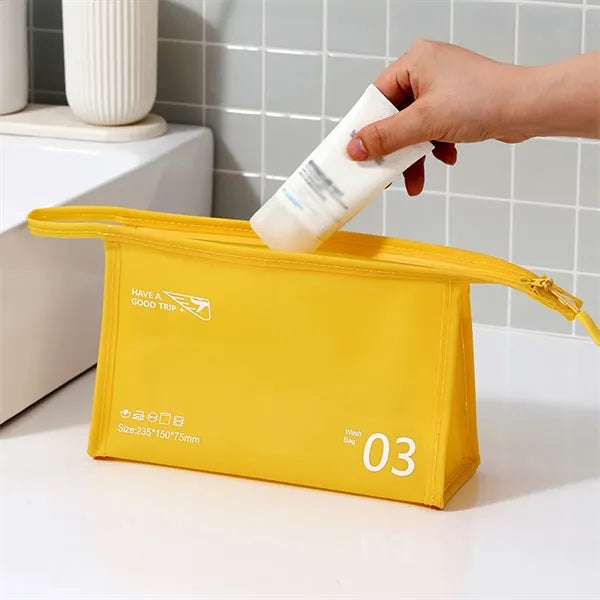Jelly-Texture Horizontal Style Waterproof Travel Makeup Bag