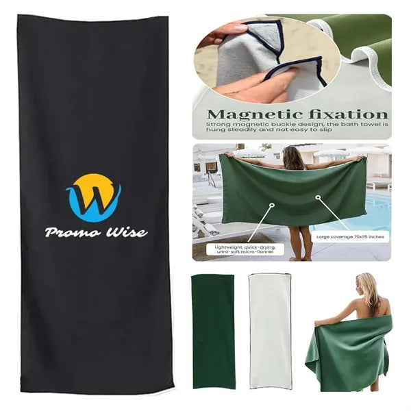 Outdoor Beach Magnetic Towel for Swimming, Travel, And Pool