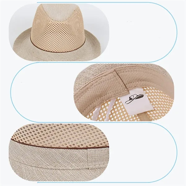 Breathable Summer Vintage Panama Sun Hat Made of Bamboo